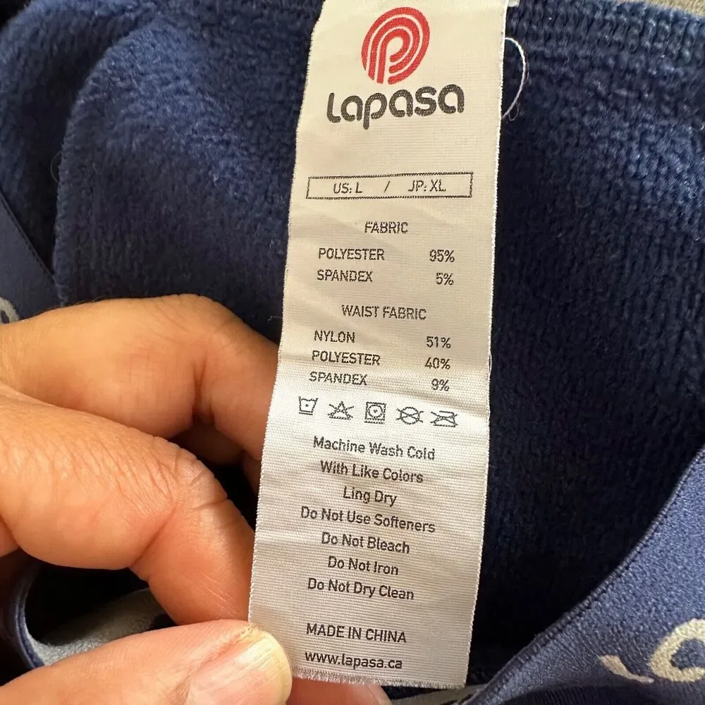 Lapasa Base‎ Layer Pants Men's Size Large Blue Long Pants Thermals